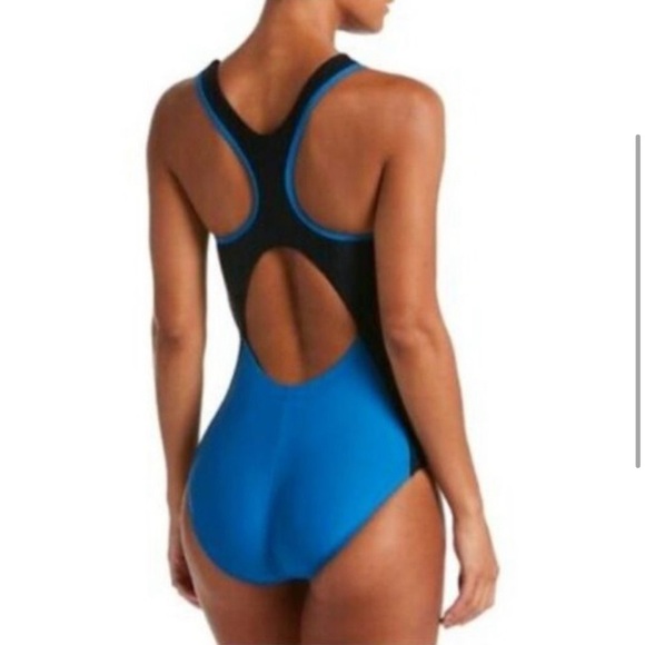 Nike Women's Sport Mesh Swimsuit blue and black size small. - Picture 2 of 6